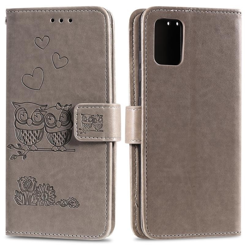 Baglyok PU bőr pénztárca tok Huawei P40 - szürke