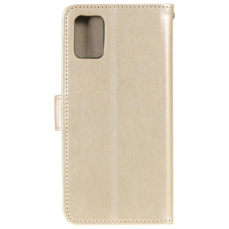 Baglyok PU bőr pénztárca tok Huawei P40-hez - arany színben