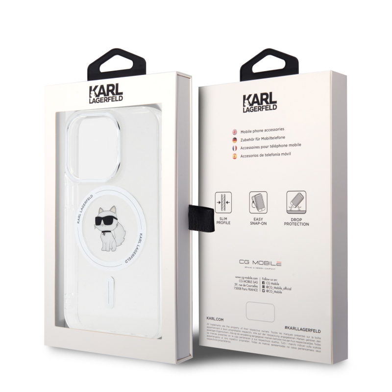 Karl Lagerfeld IML Choupette MagSafe MagSafe hátlap iPhone 15 Pro készülékhez - átlátszó