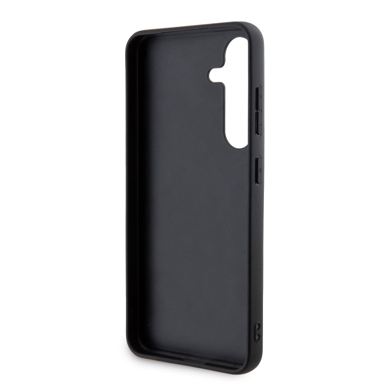 DKNY PU bőr kockás mintás és csíkos hátlapi borító Samsung Galaxy S24 fekete színűhöz