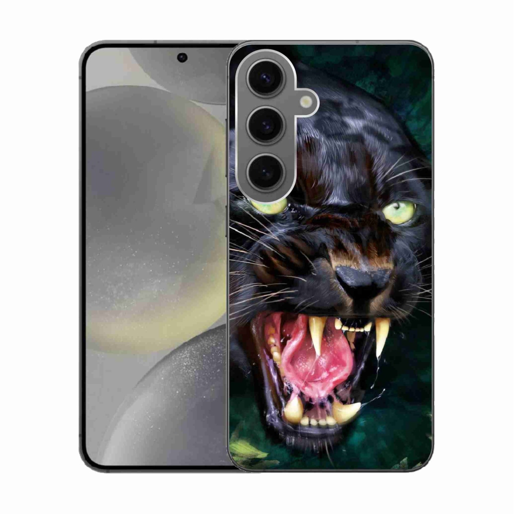 Gél borítás mmCase Samsung Galaxy S24 készülékhez - dühös fekete párduc