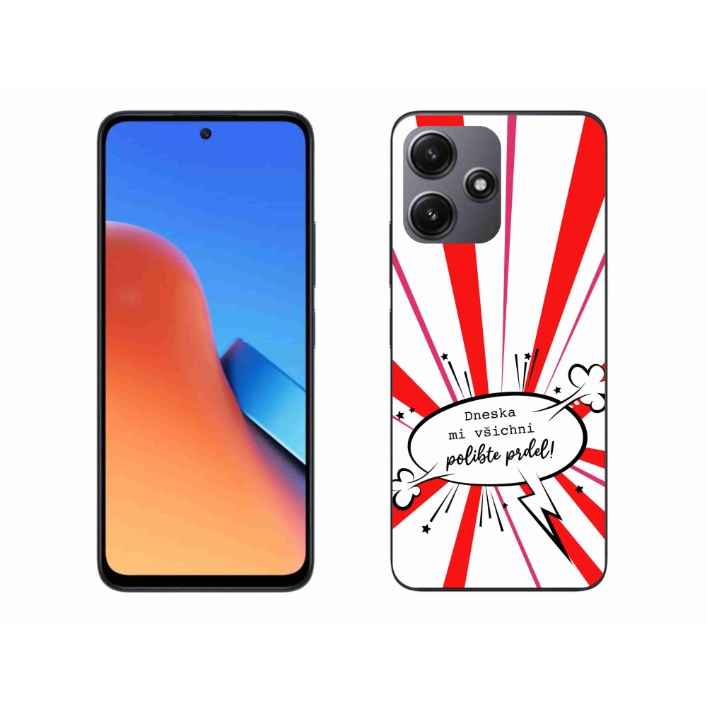Gél borító mmCase a Xiaomi Redmi 12 5G-hez - vicces szöveg 15 fehér háttérrel