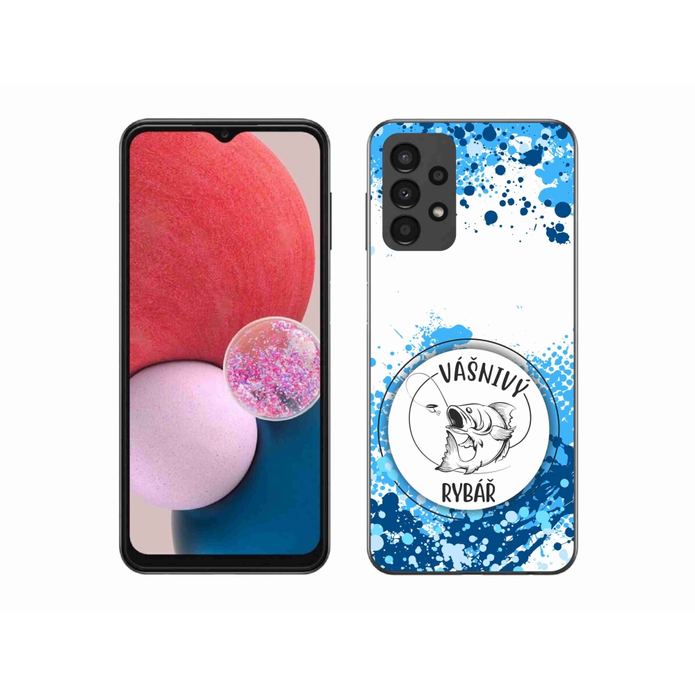 Gél borító mmCase Samsung Galaxy A13 4G - szenvedélyes halász fehér háttérrel