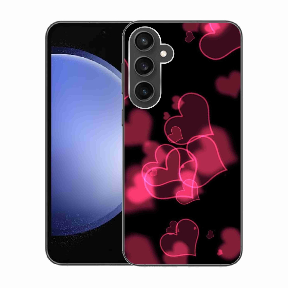 Zselés borítás mmCase Samsung Galaxy S23 FE készülékhez - piros szívek