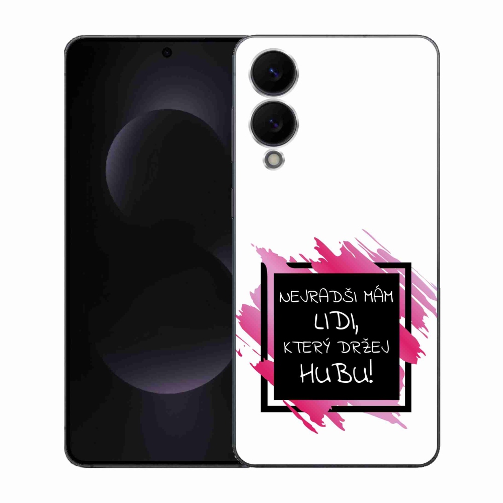 Gél borító mmCase Samsung Galaxy S25 Edge készülékhez - vicces szöveg 7 fekete-fehér háttérrel
