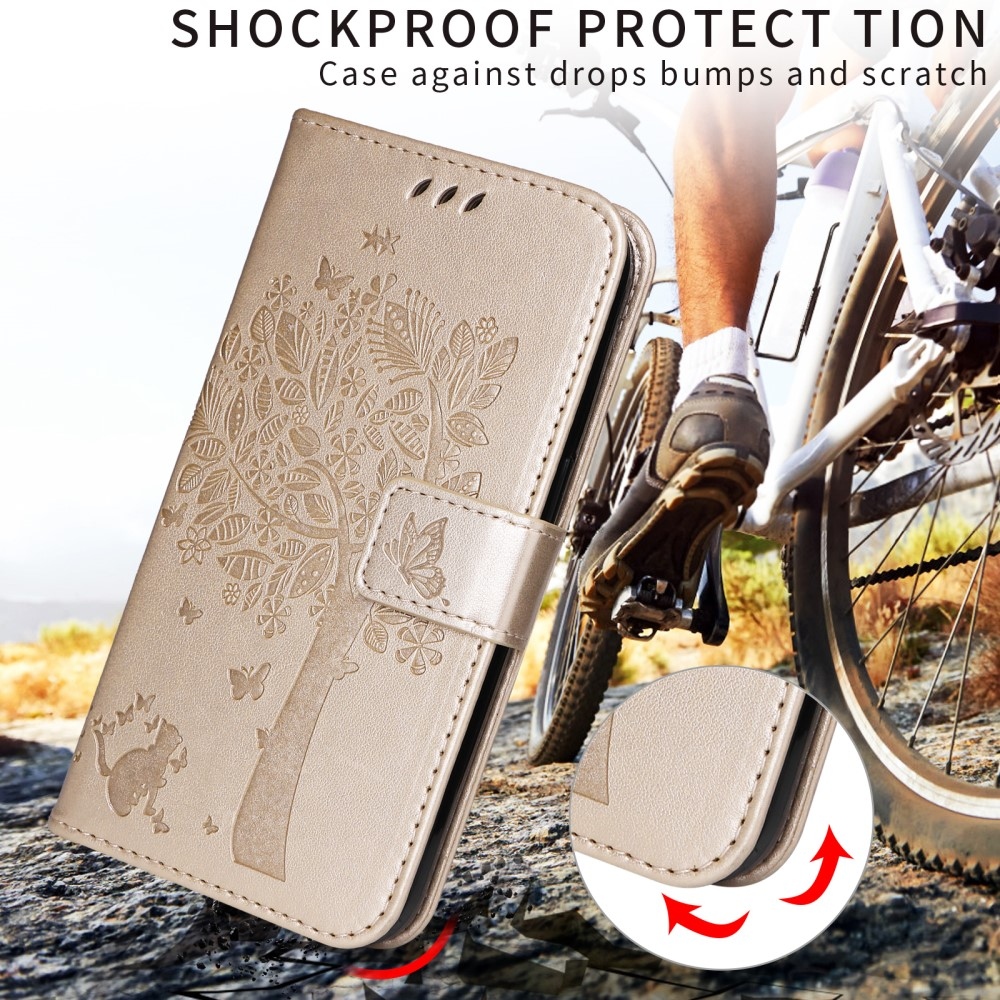 Fák könyv tok Xiaomi Redmi A5 (171.7x77.8x8.3mm) - arany színű