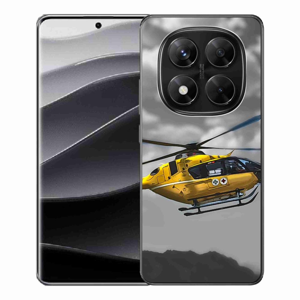 Zselés borítás mmCase a Xiaomi Redmi Note 14 Pro 5G/Poco X7 5G - sárga helikopterhez