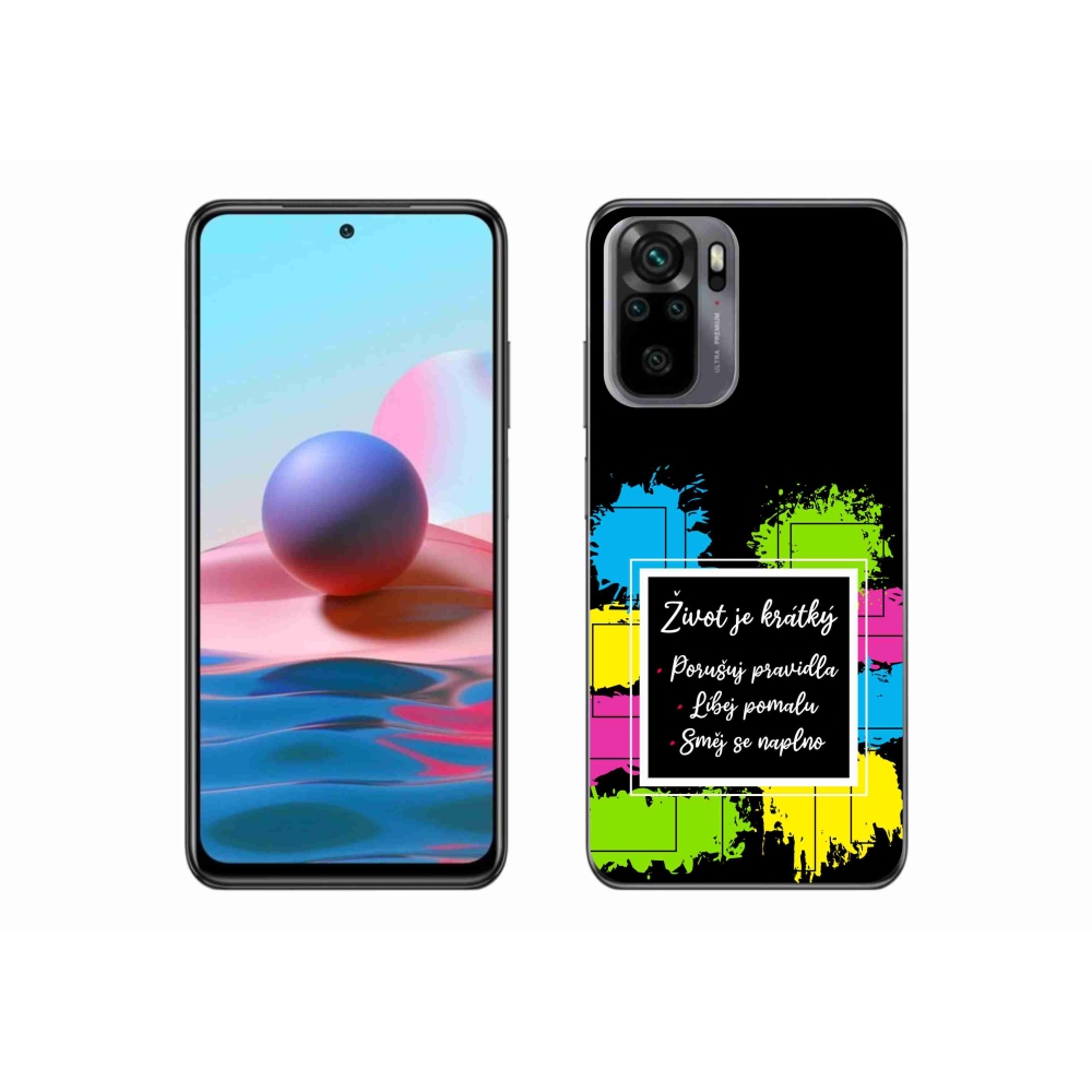 Gél borítás mmCase a Xiaomi Redmi Note 10 4G - Idézet 5 fekete háttérrel