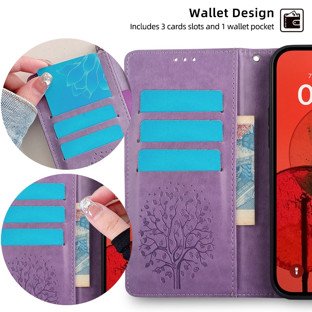 Fa könyvtáska Huawei Pura 70 Pro-hoz - lila