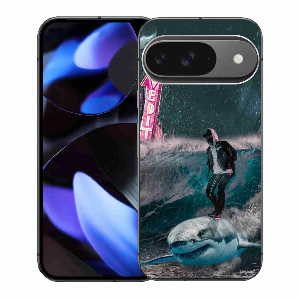 Zselés borítás mmCase a Google Pixel 9/9 Pro készülékhez - cápa
