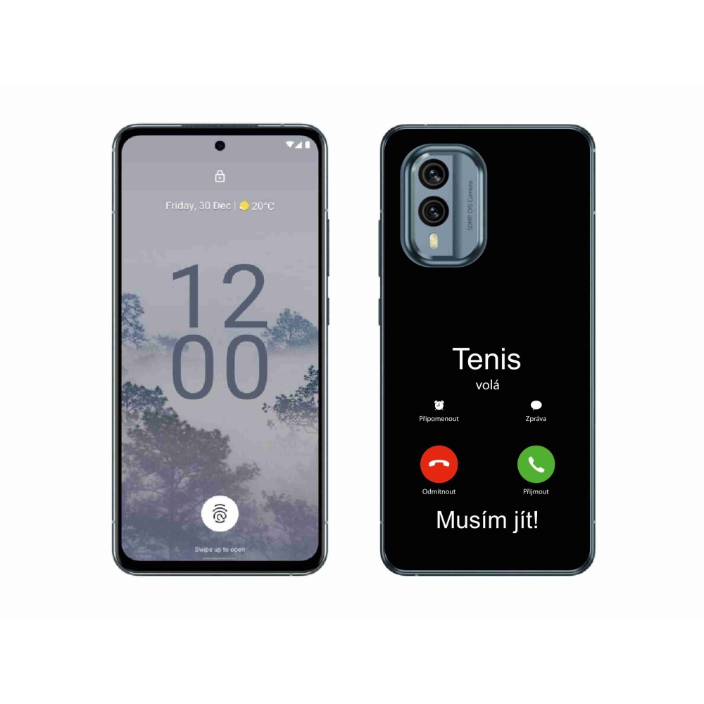 Zselés borítás mmCase a Nokia X30 5G készülékhez - teniszhívások fekete háttérrel