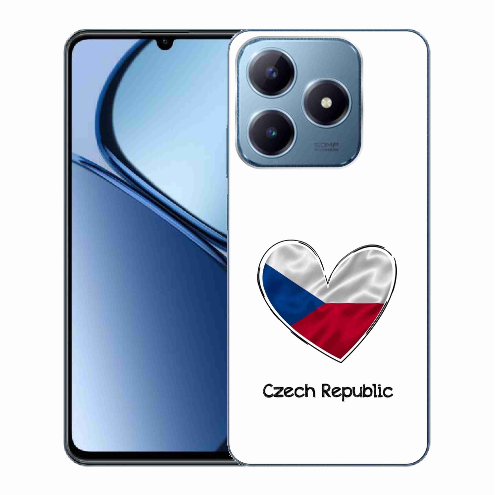 Gél borító mmCase a Realme C63 készülékhez - zászló szív fehér háttérrel