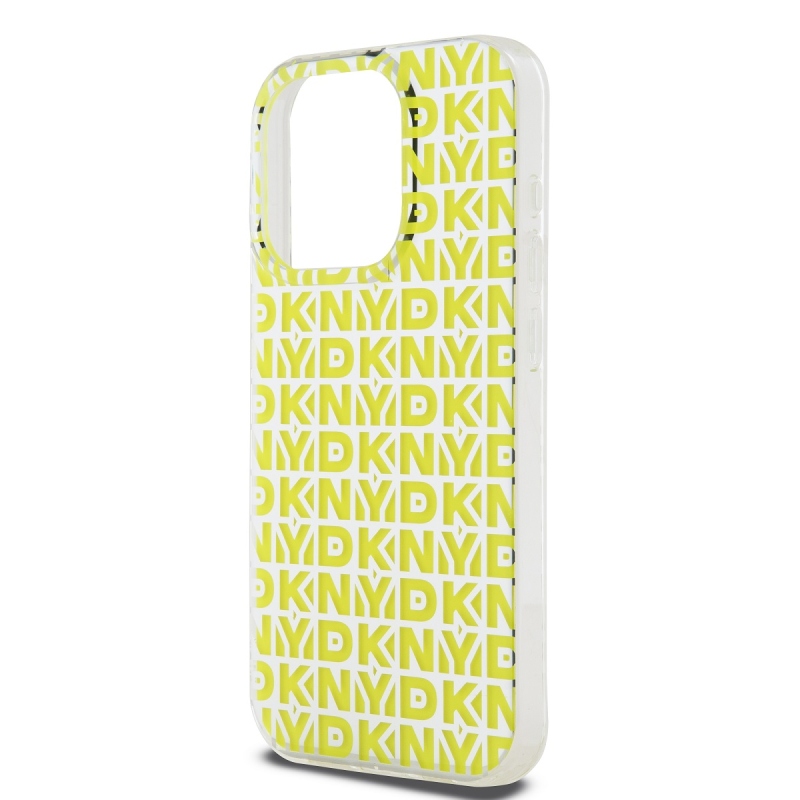 DKNY PC/TPU ismétlődő mintás hátsó borító iPhone 15 Pro készülékhez Sárga