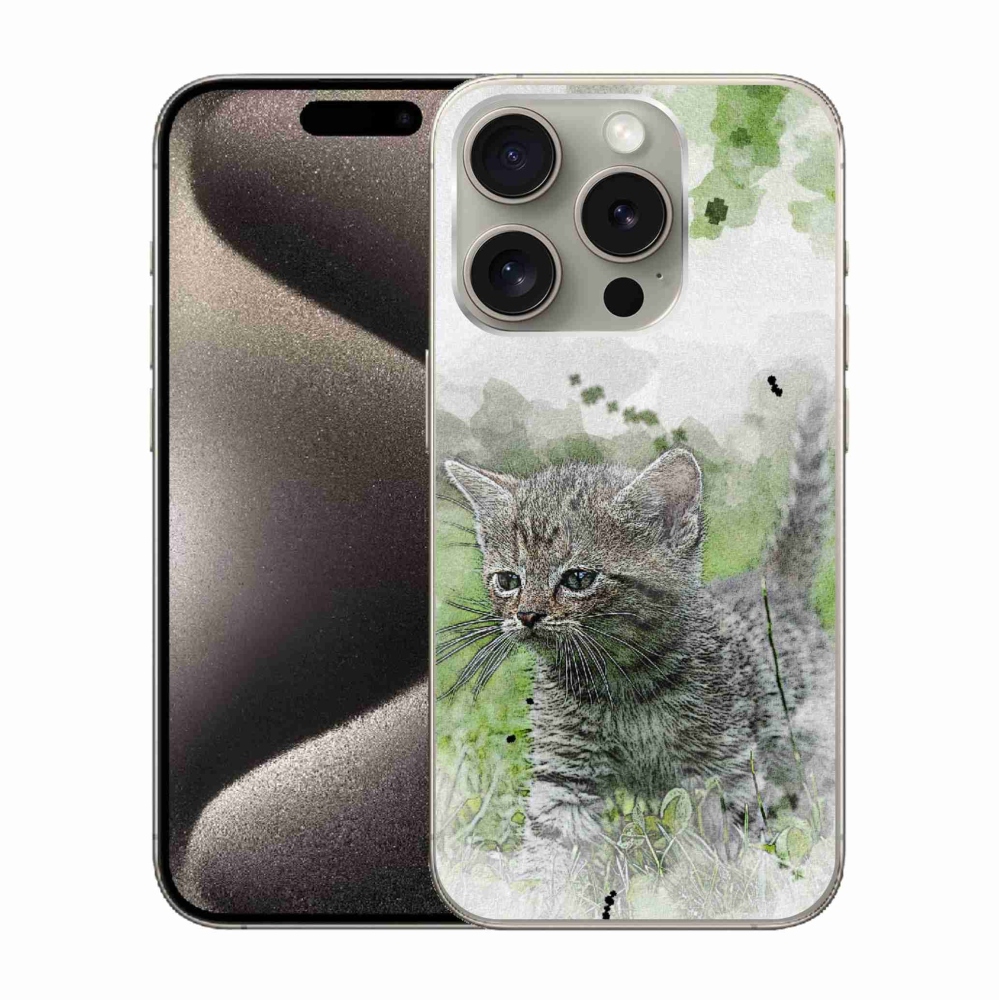 Gél borítás mmCase iPhone 15 Pro készülékhez - aranyos cica 1