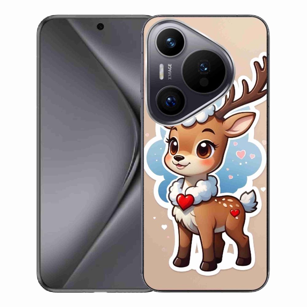Zselés borítás mmCase a Huawei Pura 70 Pro készülékhez - rajzfilm rénszarvas
