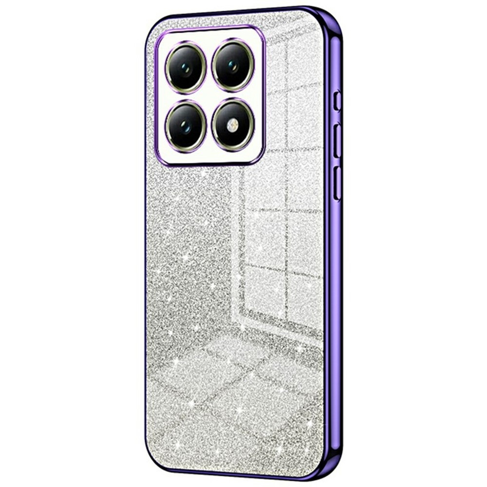 Vágott zselés csillogó tok Xiaomi 14T-hez - lila