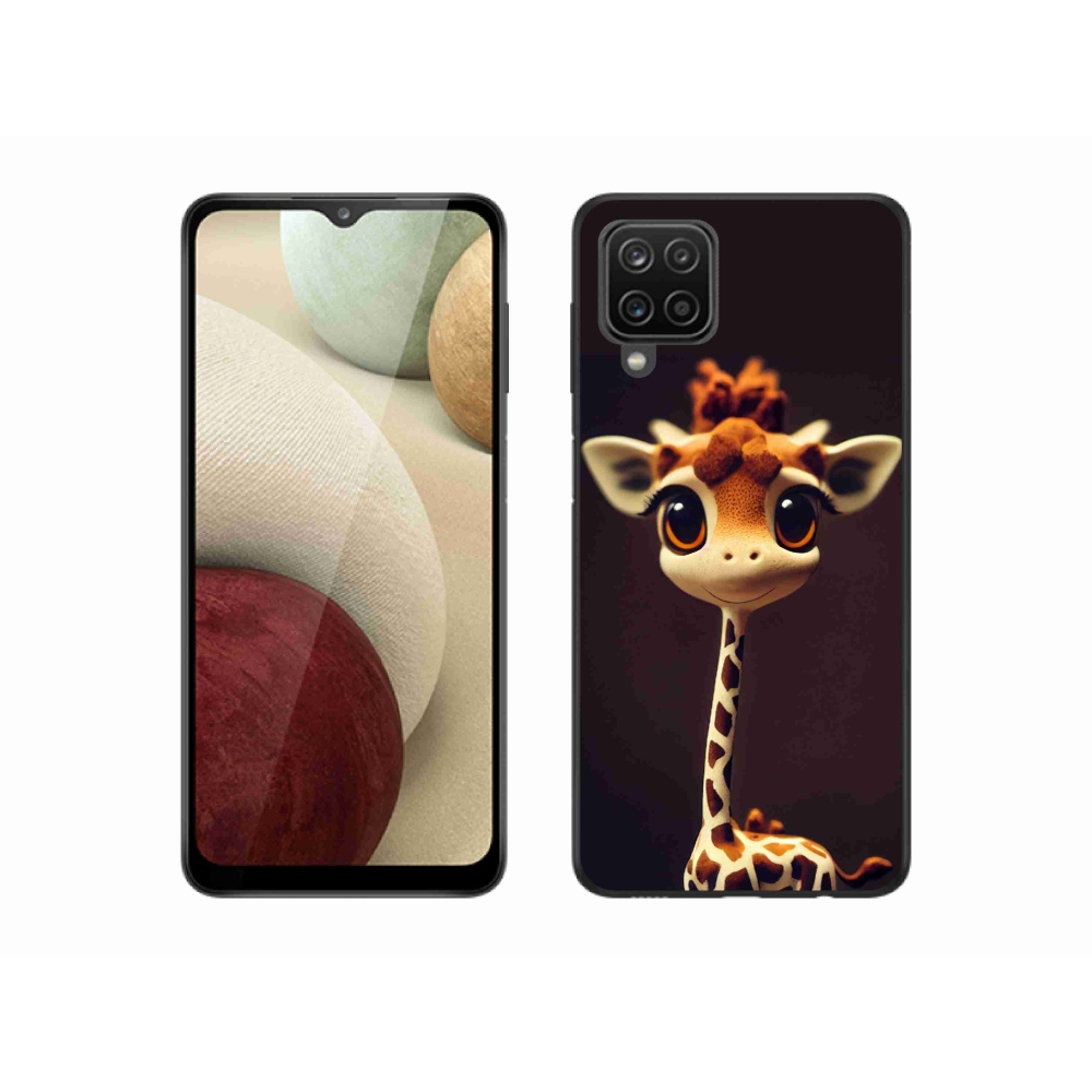 Zselés borítás mmCase Samsung Galaxy A12 készülékhez - kis zsiráf