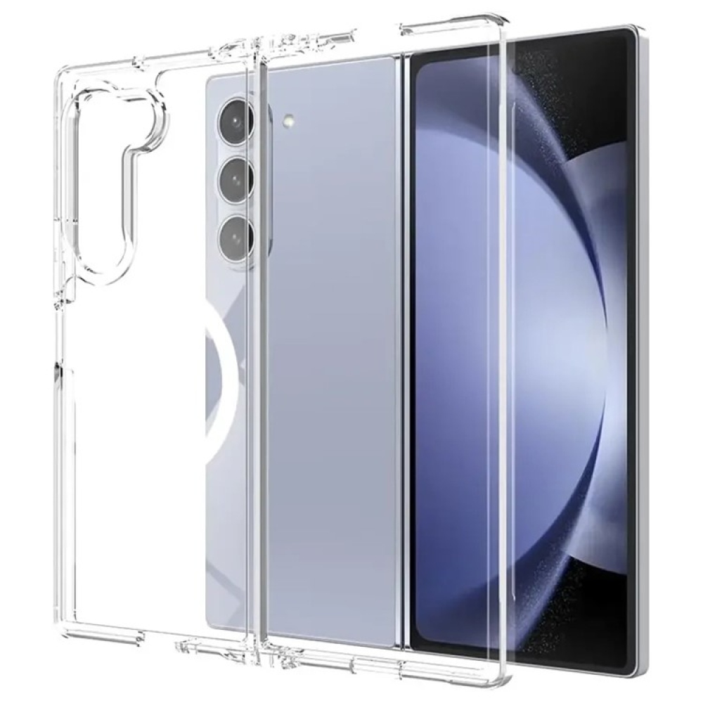 Átlátszó zselés borítás szilárd hátlappal és MagSafe a Samsung Galaxy Z Fold7 5G készülékre