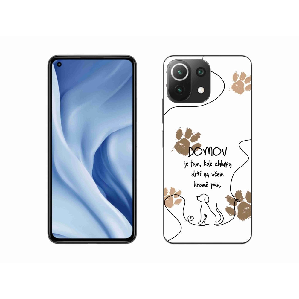 Gél borító mmCase a Xiaomi 11 Lite 5G NE számára - kutya motívum fehér háttérrel
