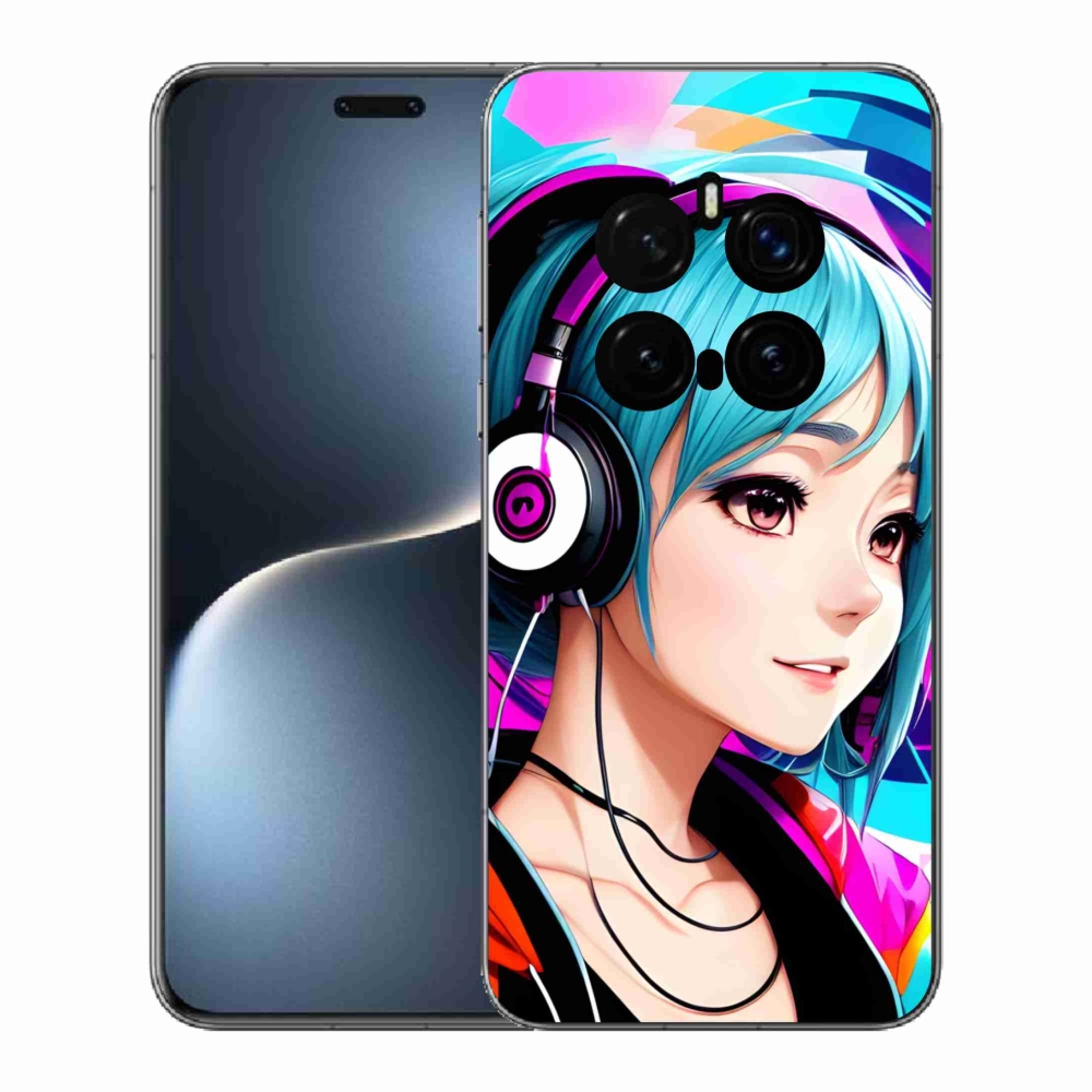 Gél borítás mmCase a Honor Magic 7 Pro 5G készülékhez - lány fejhallgatóval