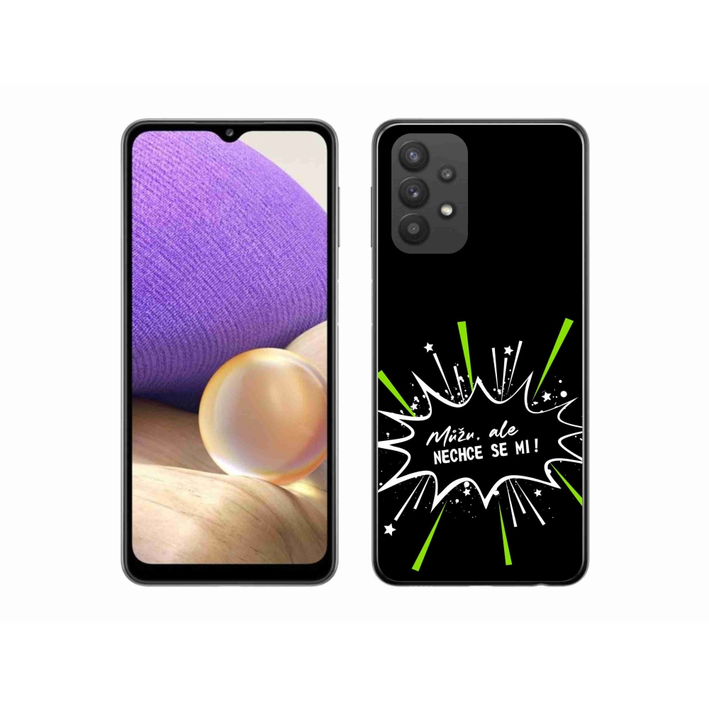 Gél borító mmCase Samsung Galaxy A32 5G - vicces szöveg 11 fekete háttér
