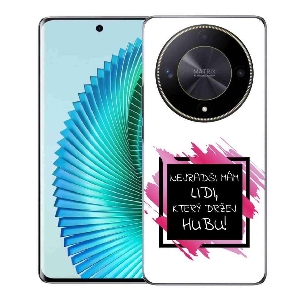 Gél borító mmCase a Honor Magic 6 Lite 5G számára - vicces szöveg 7 fekete-fehér háttérrel