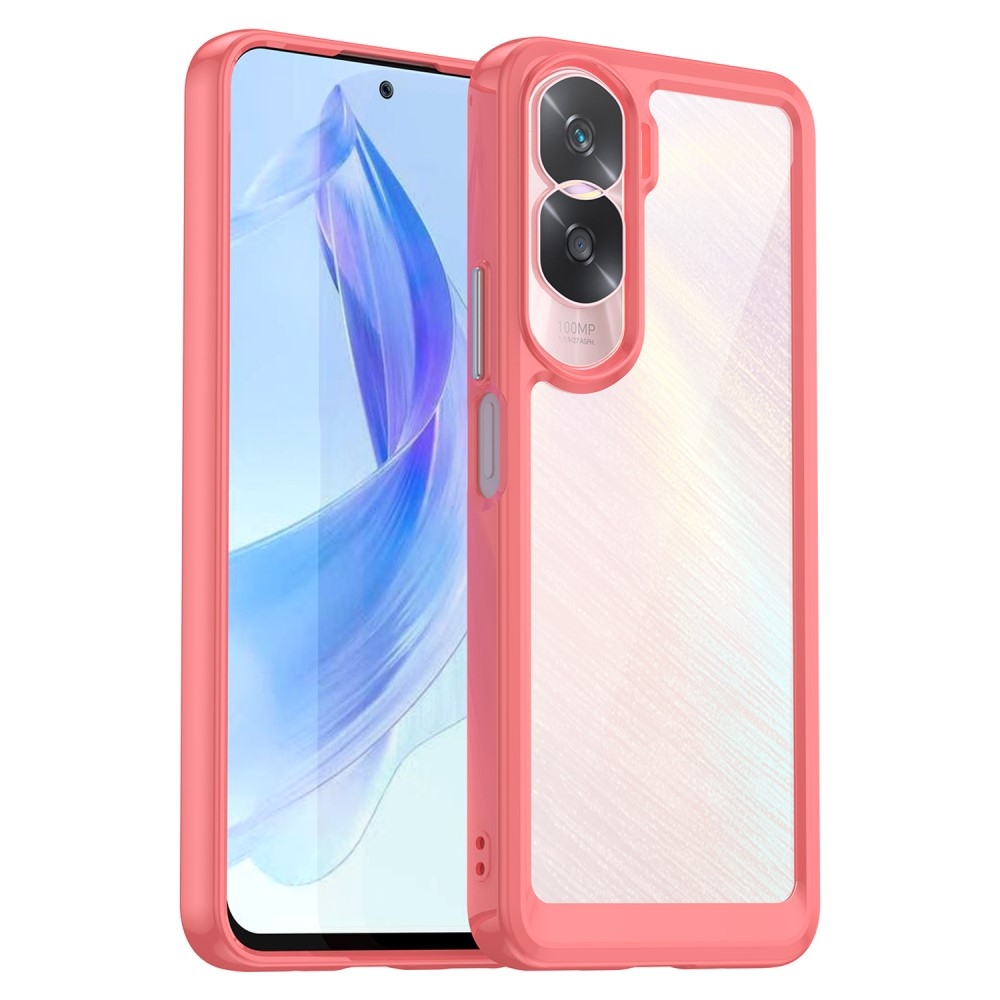 Gél tok fix hátlappal a Honor 90 Lite-hoz - piros