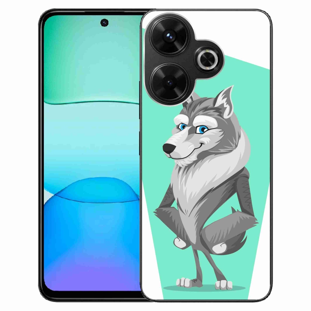 Gél borítás mmCase a Xiaomi Redmi 13 4G/Poco M6 4G - rajzfilm farkashoz