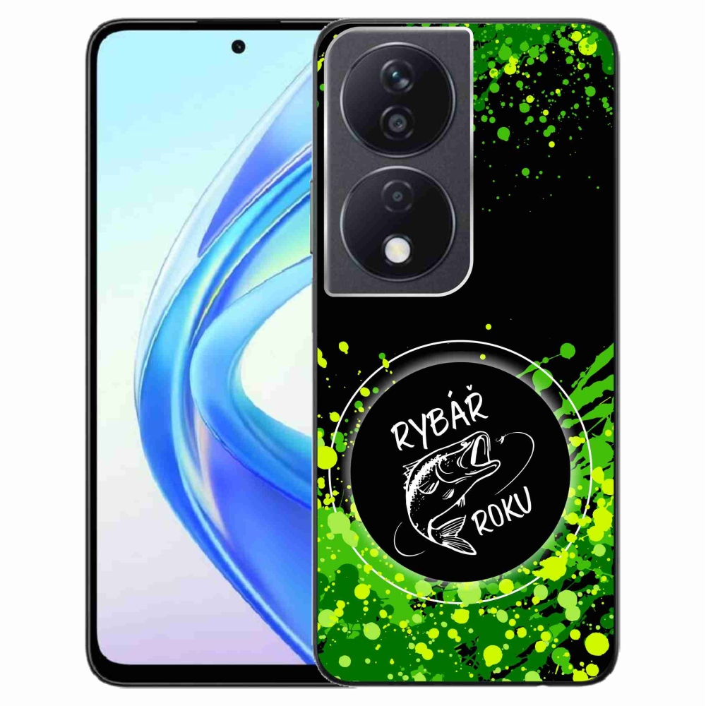 Zselés borító mmCase a Honor X7b/Honor 90 Smart készülékhez - az év horgásza fekete háttérrel