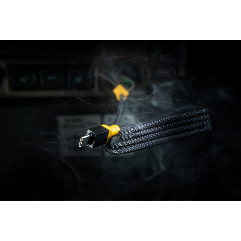 Taktikai MagRope USB-C/USB-C 1m Fekete/sárga