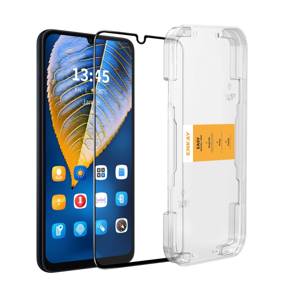 Tiszta 9H teljes képernyő edzett üveg Samsung Galaxy A06 4G alkalmazással keretbe foglalva