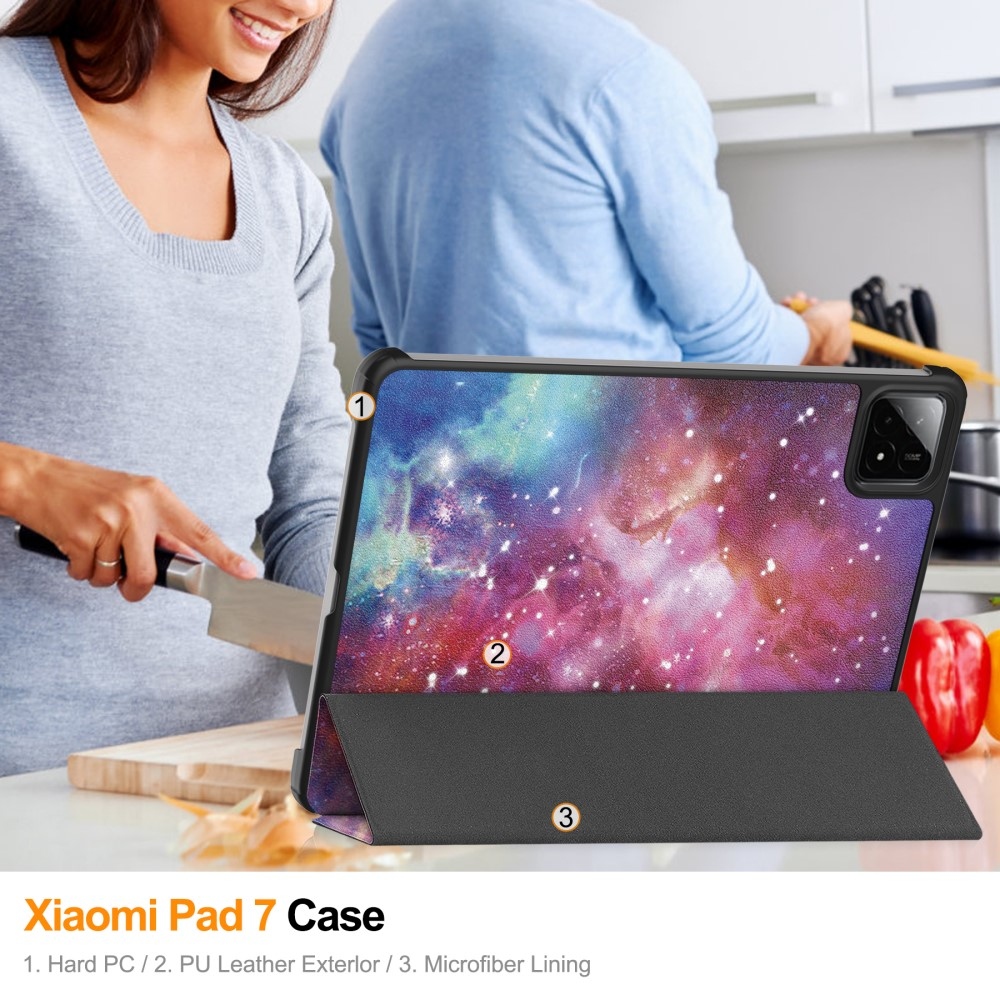 Patty intelligens pozicionáló tok Xiaomi Pad 7/7 Pro tablethez - univerzum