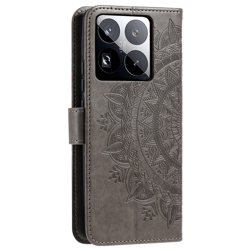 Mandala könyv tok Xiaomi 15 Pro-hoz - szürke
