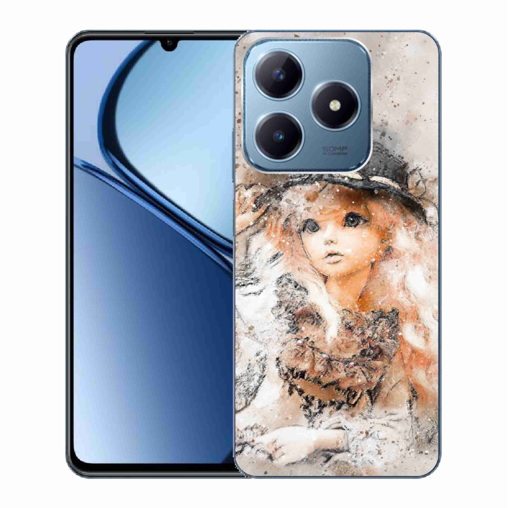 Gél borító mmCase a Realme C63 készülékhez - kislány kalapban