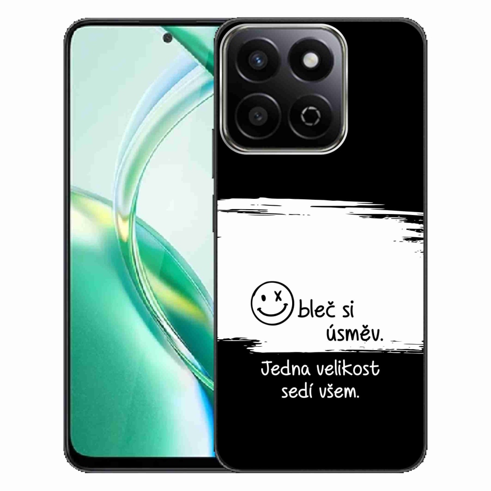 Gél borító mmCase a Honor 200 Smart 5G készülékhez - vicces szöveg 8 fehér és fekete háttérrel