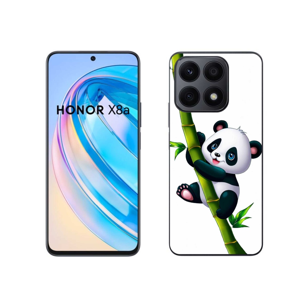 Zselés borítás mmCase a Honor X8a készülékhez - bambuszon lévő panda