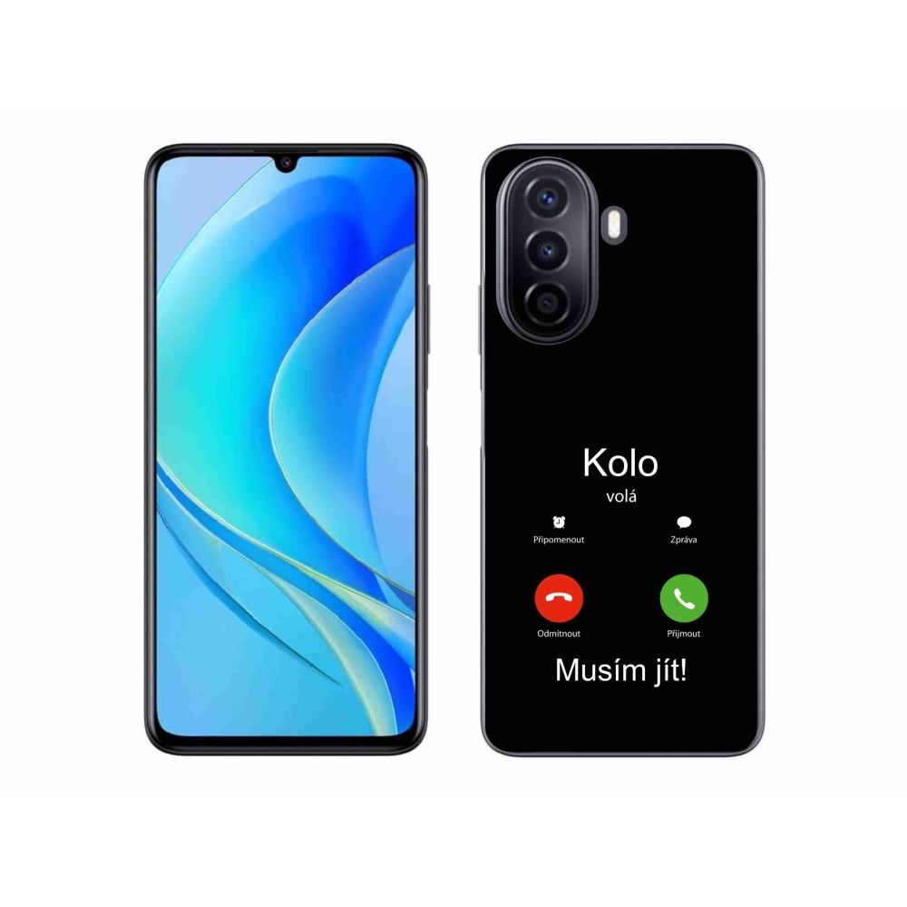 Gél borító mmCase a Huawei Nova Y70-en - kerek hívások fekete háttérrel