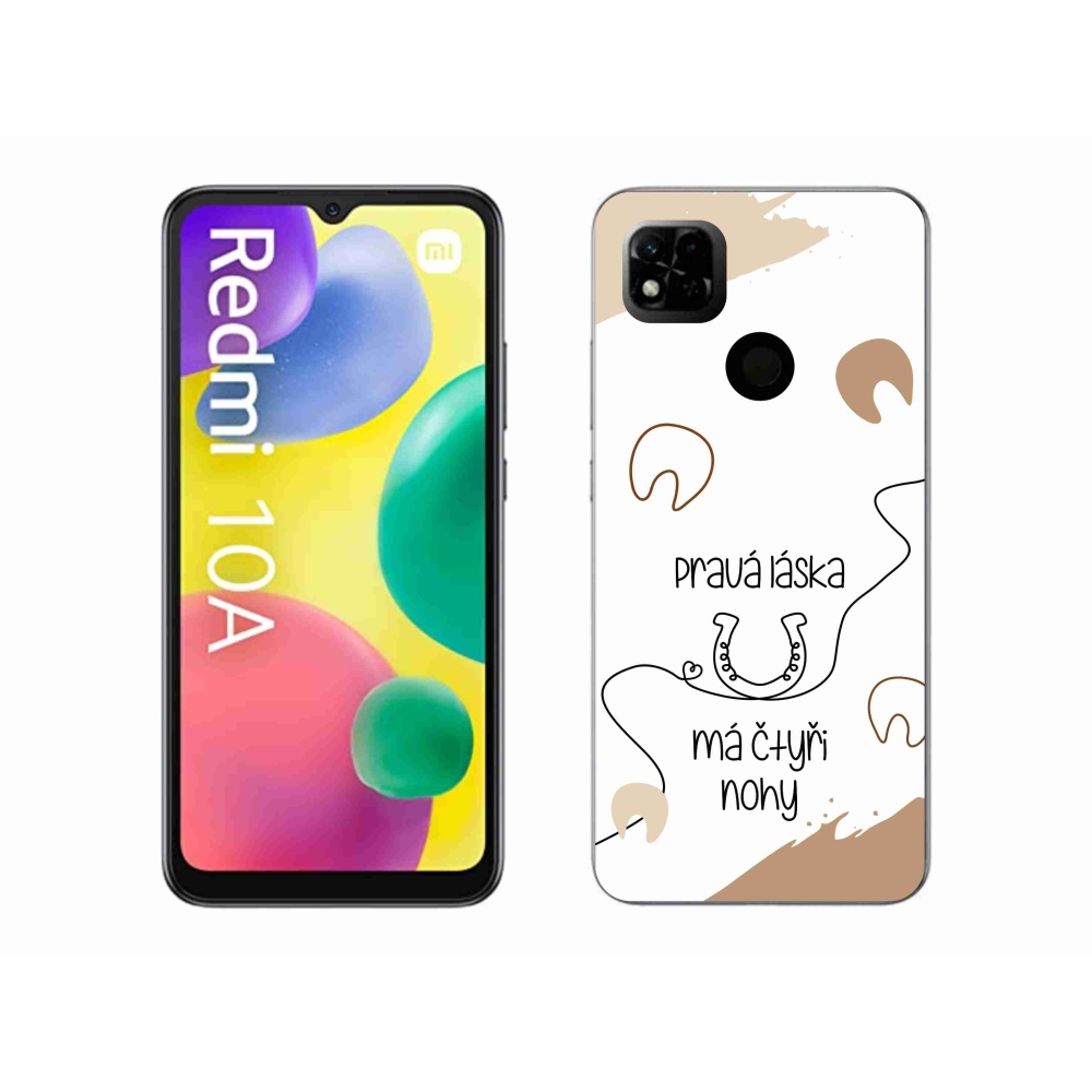 Gél borítás mmCase a Xiaomi Redmi 10A számára - ló motívum fehér háttérrel