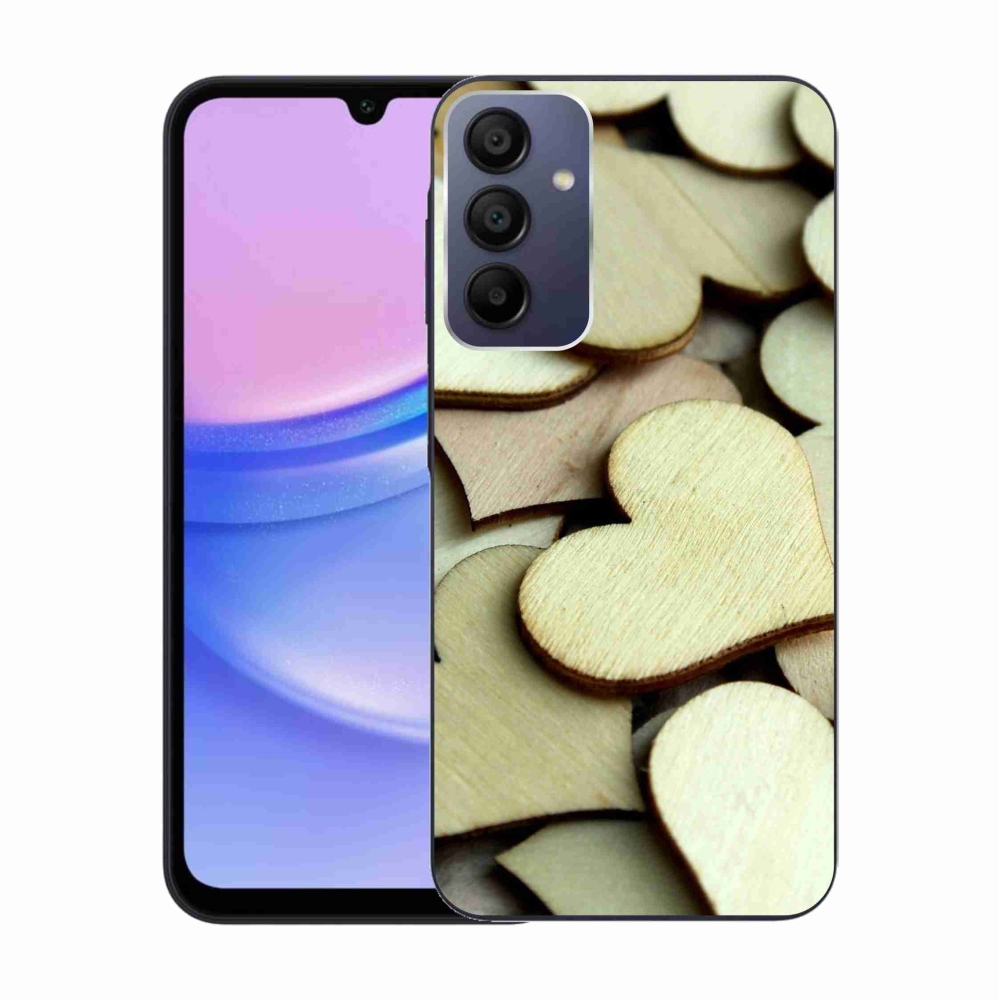 Gél borítás mmCase Samsung Galaxy A15 4G/5G készülékhez - fából készült szívek