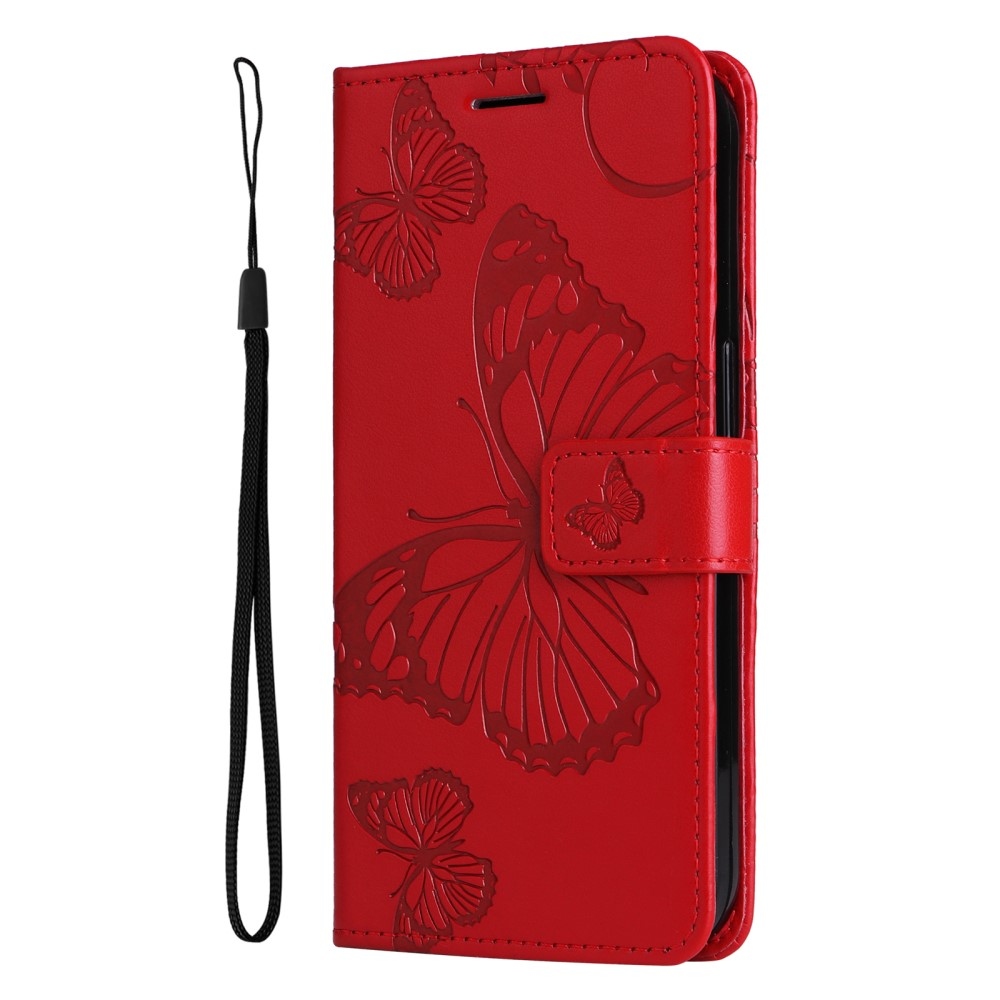 Nagy pillangó könyv tok a Xiaomi 13T/13T Pro-hoz - piros