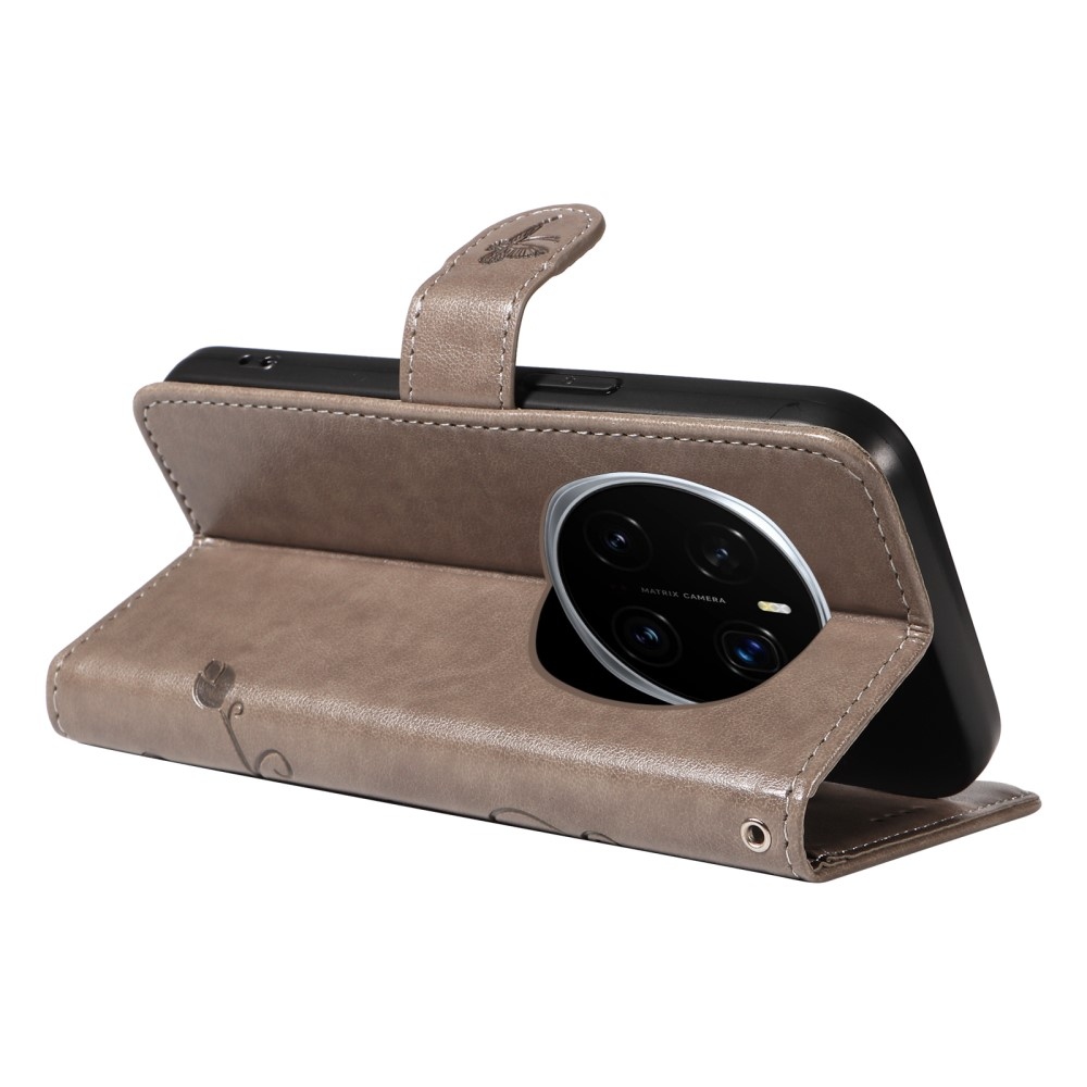 Virágos könyv tok a Honor Magic 7 Pro 5G készülékhez - szürke