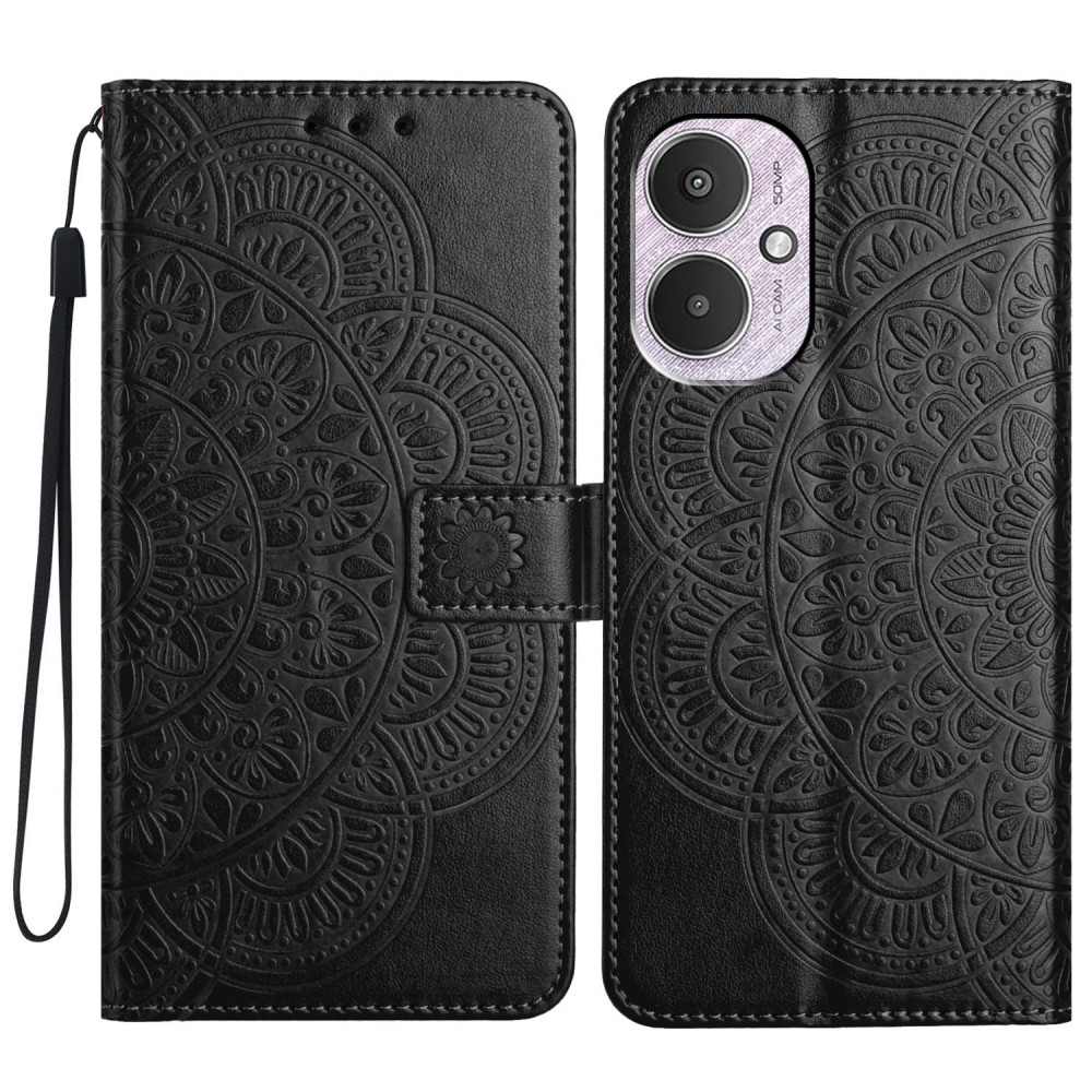 Mandala könyv tok a Xiaomi Redmi 13C 5G számára - fekete