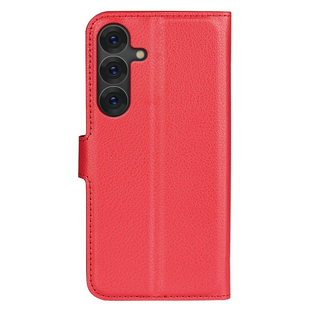 Litchi könyv tok Samsung Galaxy S25+ készülékhez - piros