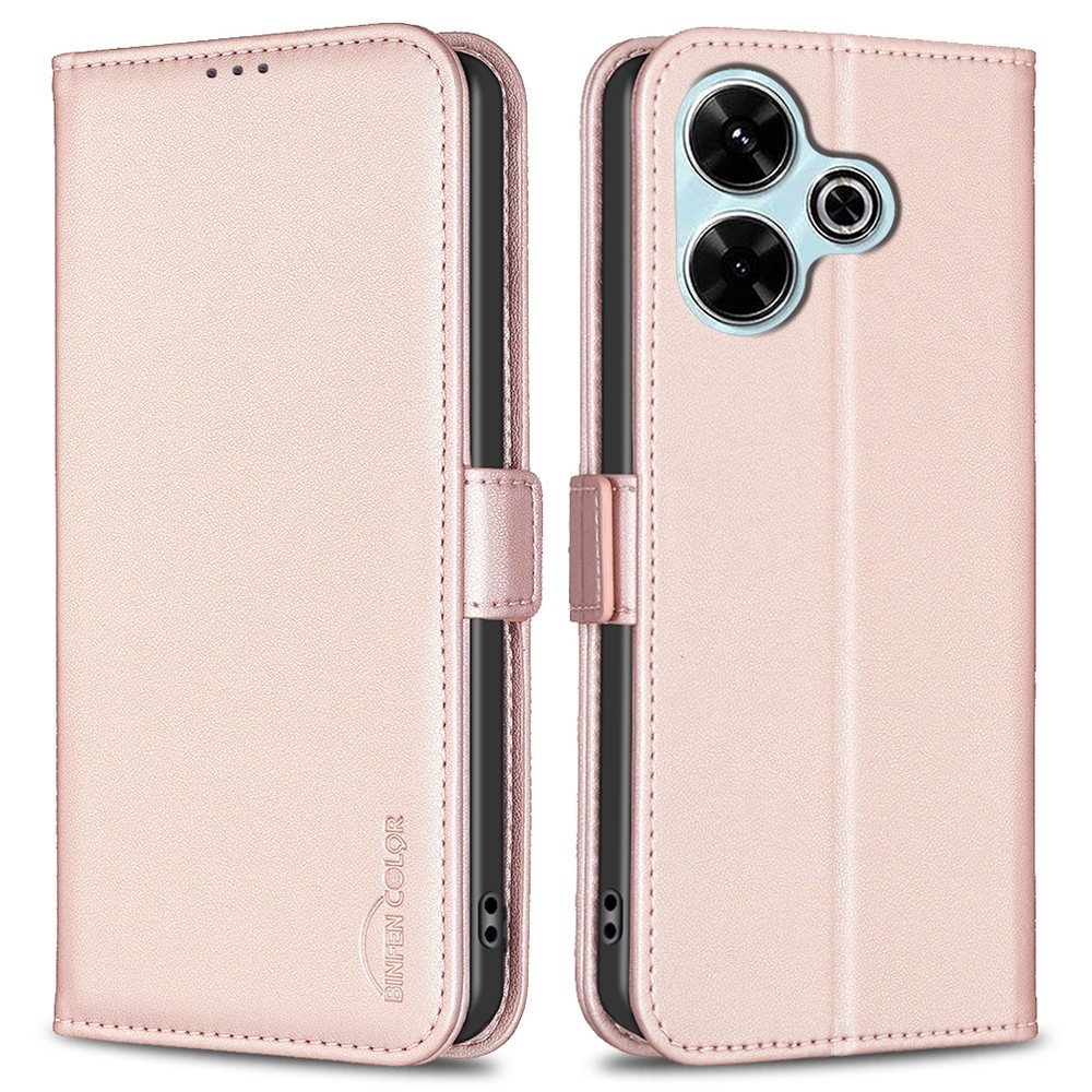 BNF könyv tok Xiaomi Redmi 13 4G/Poco M6 4G - rózsaarany színben