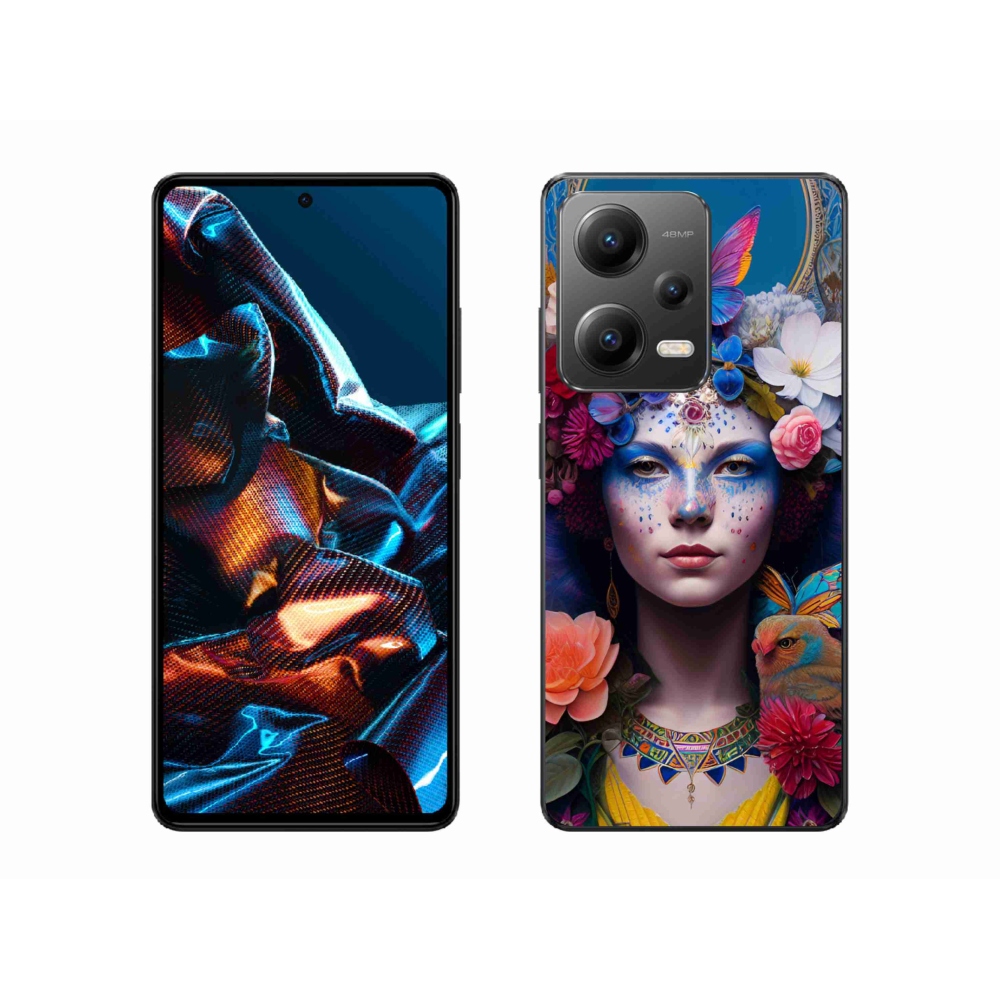 Gél borító mmCase a Xiaomi Redmi Note 12 Pro 5G-hez - nő virágokkal
