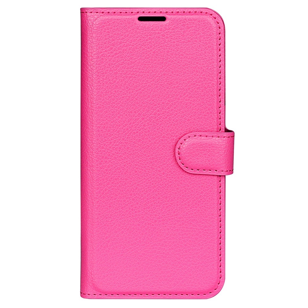 Litchi könyvtáska iPhone 15-hez - rózsaszínű