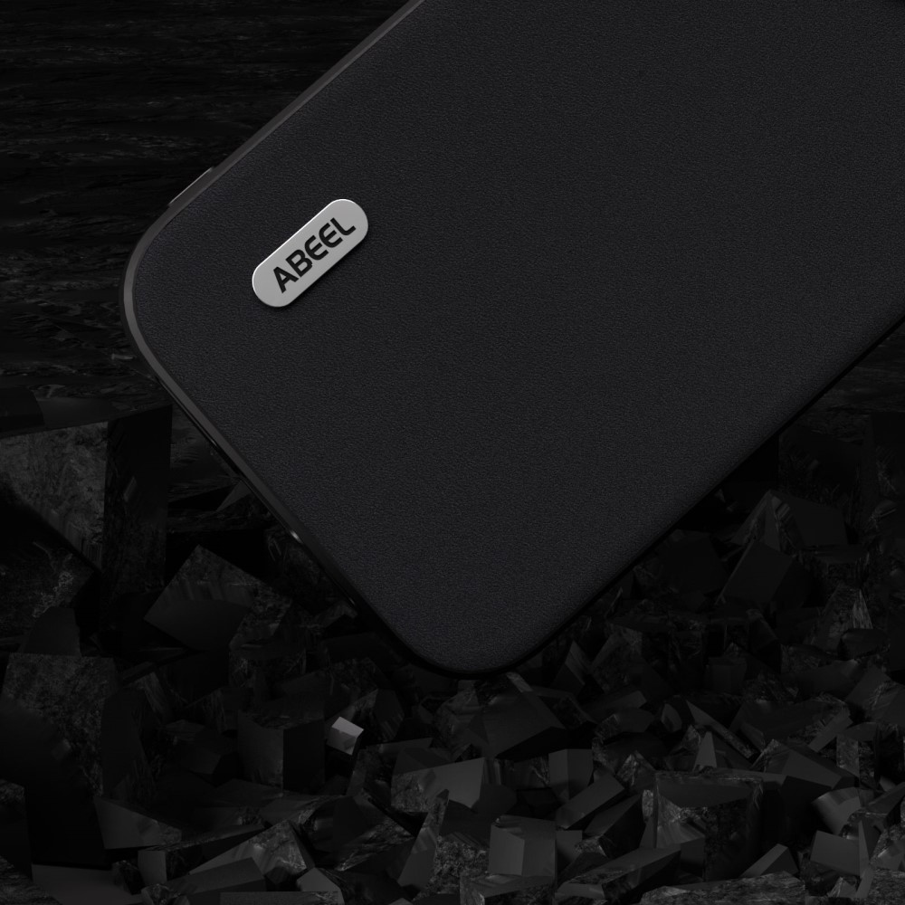 ABEEL zselés tok fix hátlappal iPhone 15 Pro Max készülékhez - fekete