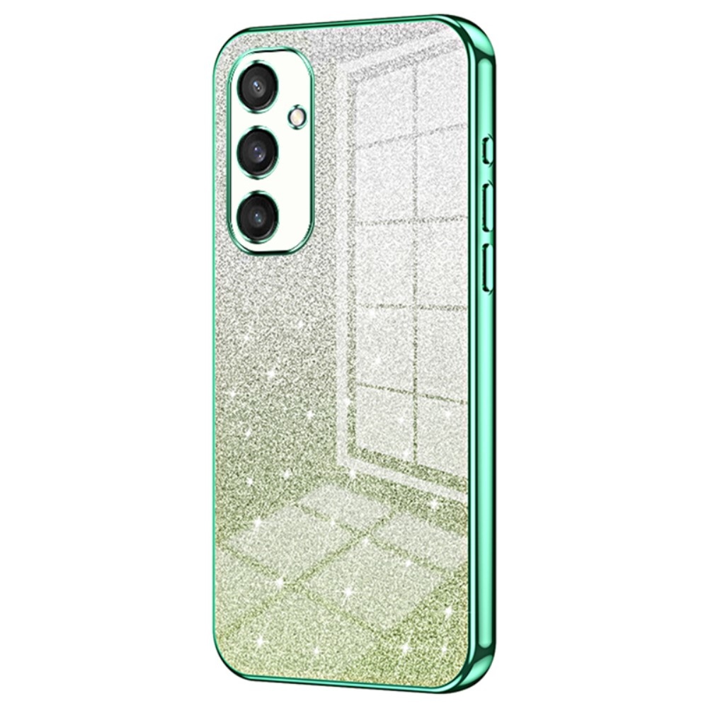 Vágott zselés csillogó tok Samsung Galaxy S24 készülékhez - zöld