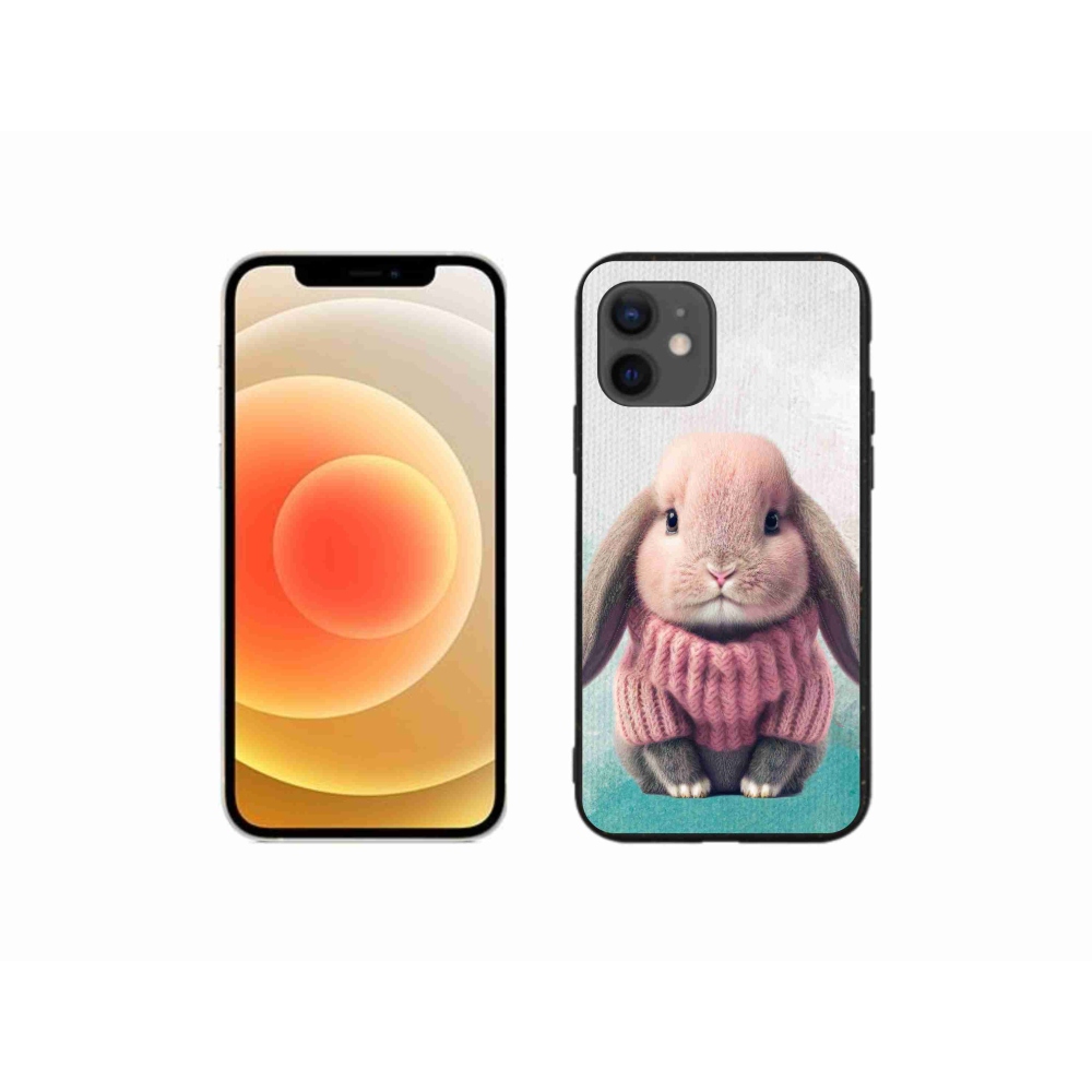 Zselés borítás mmCase iPhone 12 mini készülékhez - nyúl pulóverben