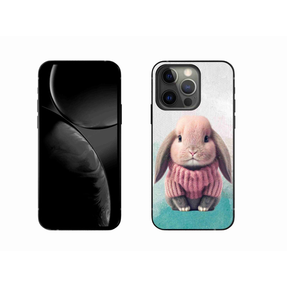 Zselés borítás mmCase iPhone 13 Pro készülékhez - nyúl pulóverben